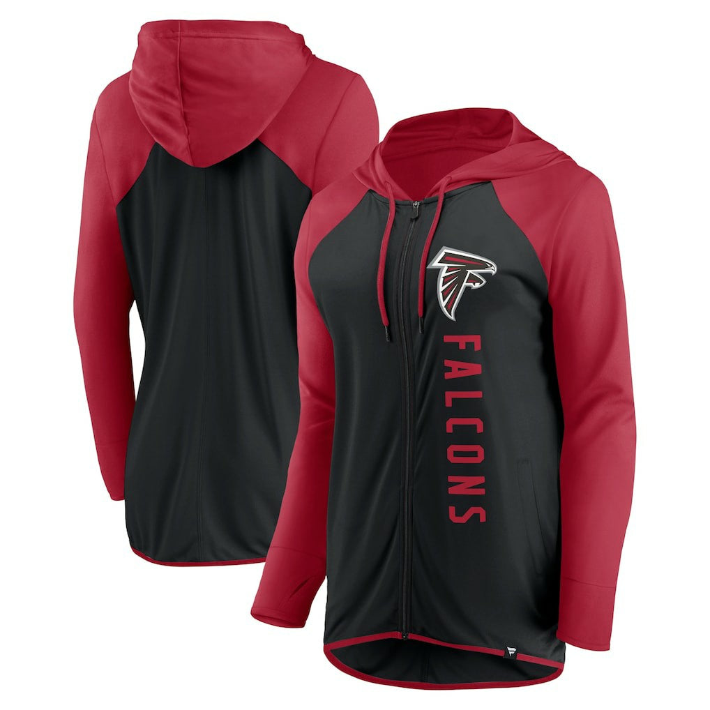 Atlanta Falcons Women's Forever Fan Full-Zip Hoodie - Black/Red - Fanatics