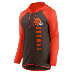Cleveland Browns Women's Forever Fan Full-Zip Hoodie - Brown/Orange - Fanatics