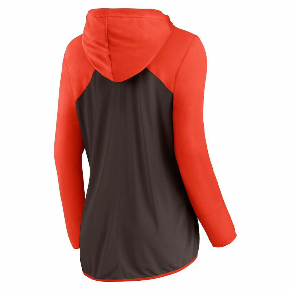 Cleveland Browns Women's Forever Fan Full-Zip Hoodie - Brown/Orange - Fanatics