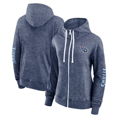 Tennessee Titans Women's Opening Coin Flip Lightweight Full-Zip Hoodie - Heather Navy - Fanatics