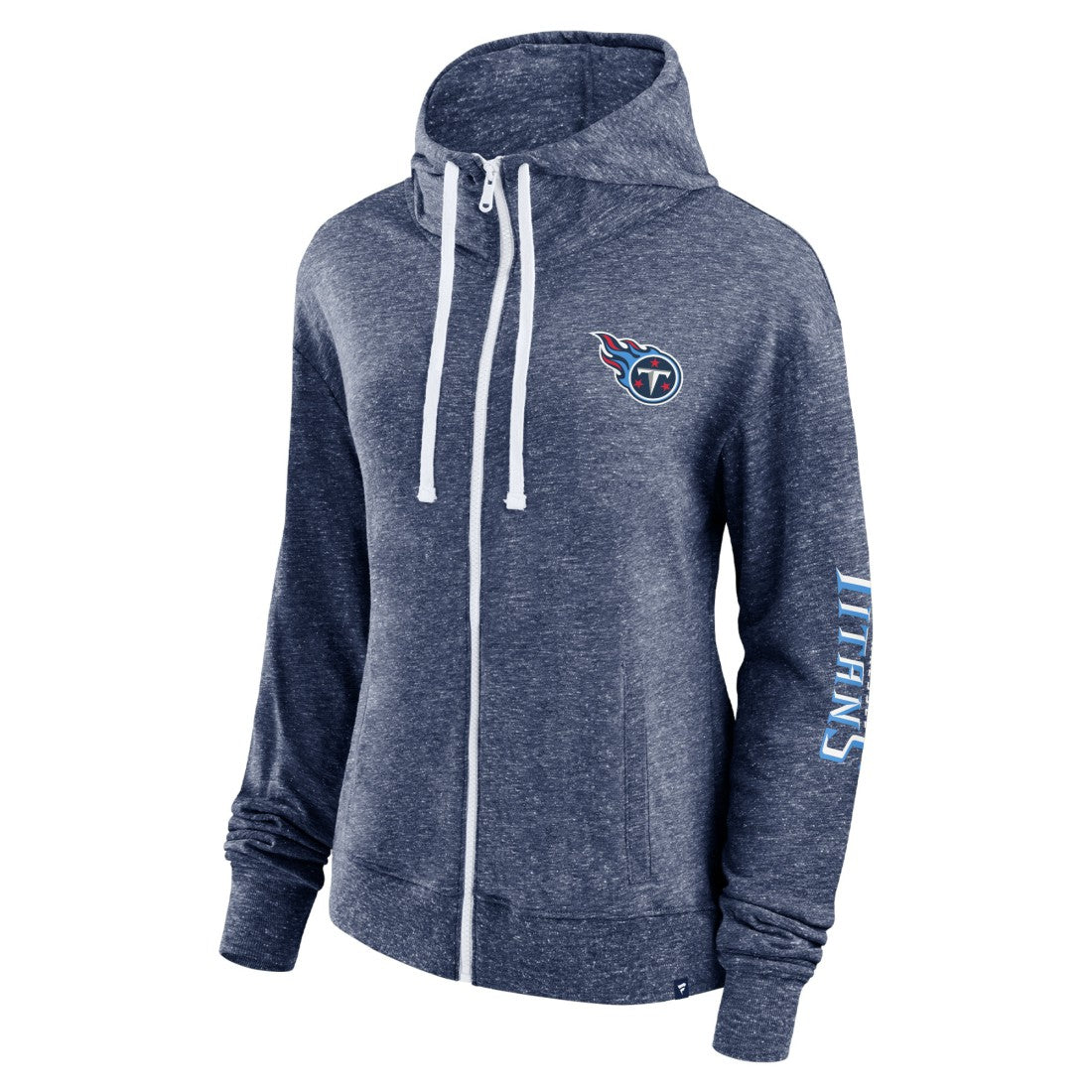 Tennessee Titans Women's Opening Coin Flip Lightweight Full-Zip Hoodie - Heather Navy - Fanatics