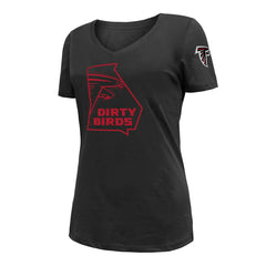 Atlanta Falcons New Era Women's Dirty Birds Kickoff V-Neck T-Shirt - Black - NFL