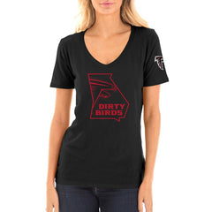 Atlanta Falcons New Era Women's Dirty Birds Kickoff V-Neck T-Shirt - Black - NFL