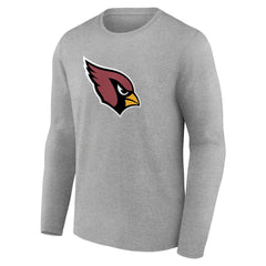 Arizona Cardinals Primary Team Logo Long Sleeve T-Shirt - Heather Gray - NFL