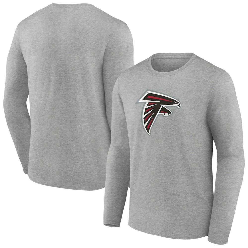 Atlanta Falcons Primary Team Logo Long Sleeve T-Shirt - Heather Gray - NFL