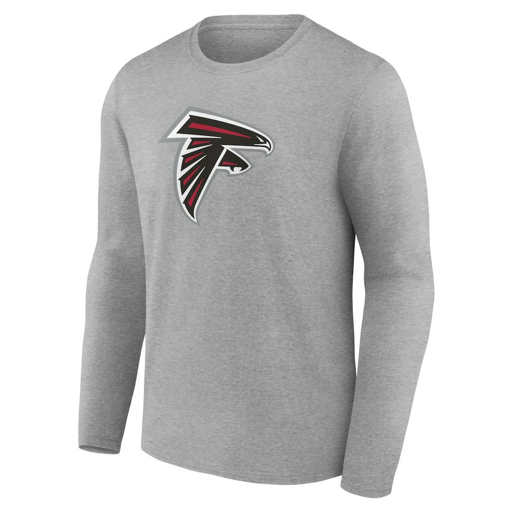 Atlanta Falcons Primary Team Logo Long Sleeve T-Shirt - Heather Gray - NFL