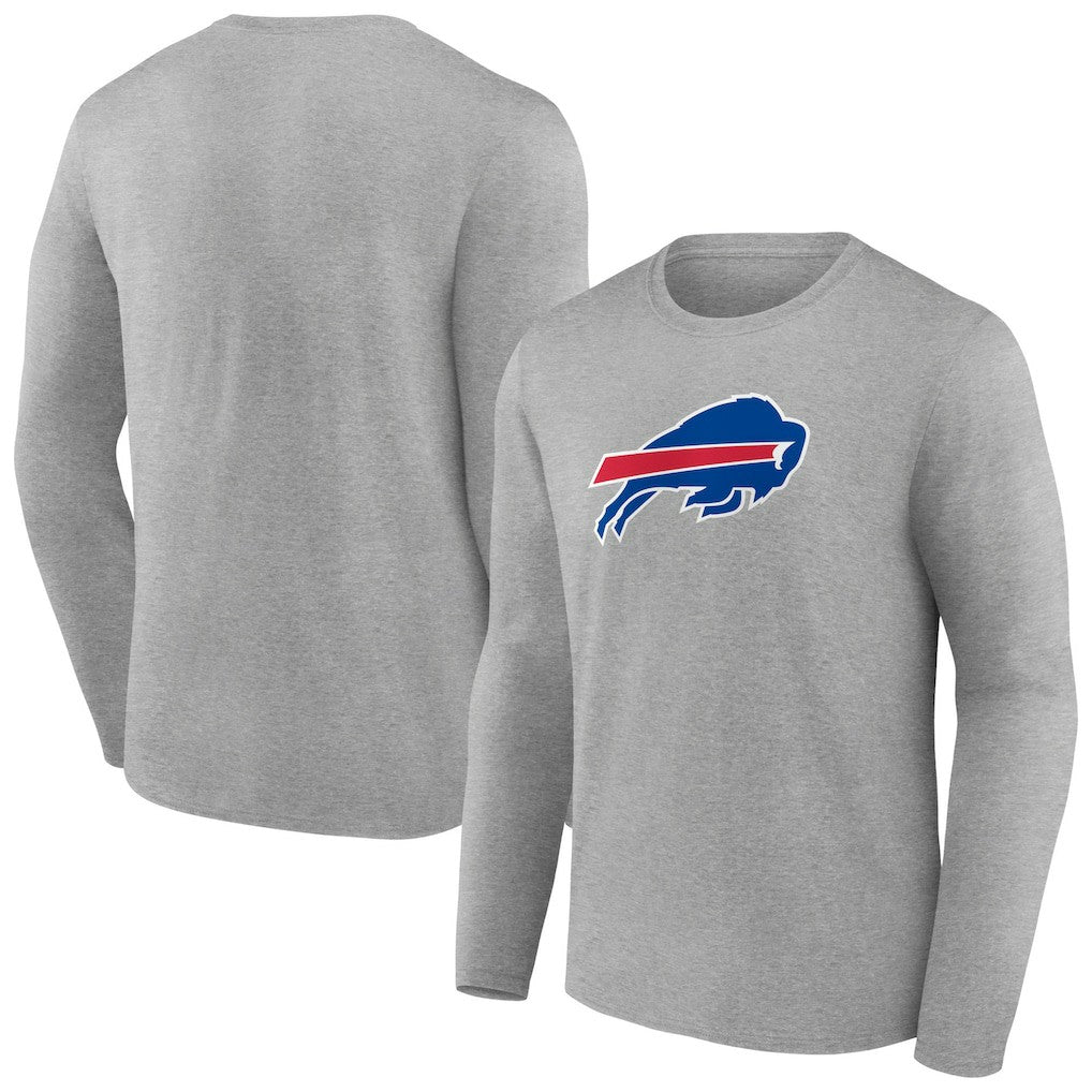 Buffalo Bills Primary Team Logo Long Sleeve T-Shirt - Heather Gray - NFL