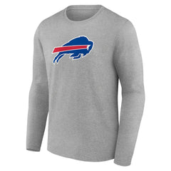 Buffalo Bills Primary Team Logo Long Sleeve T-Shirt - Heather Gray - NFL