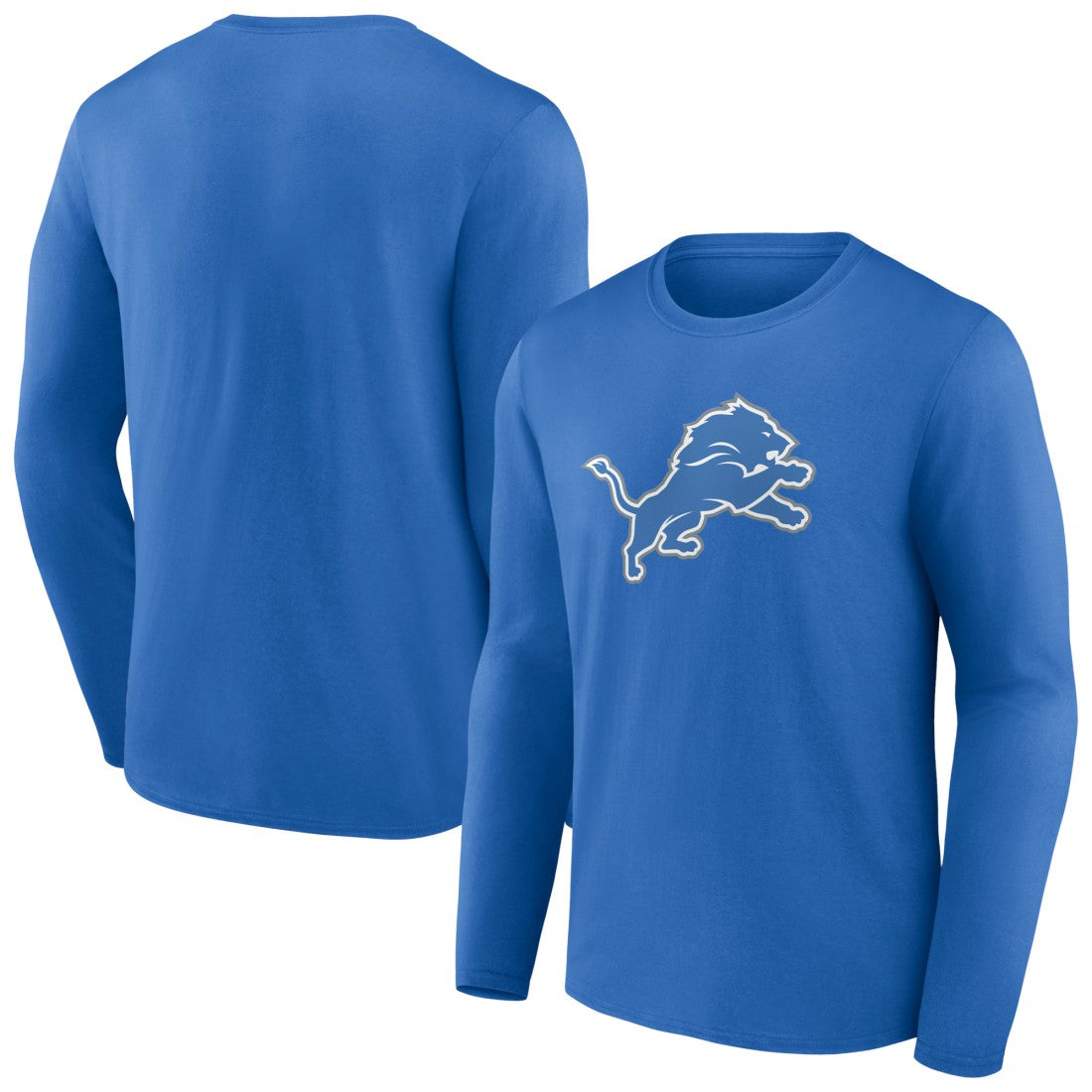 Detroit Lions Primary Team Logo Long Sleeve T-Shirt - Blue - NFL