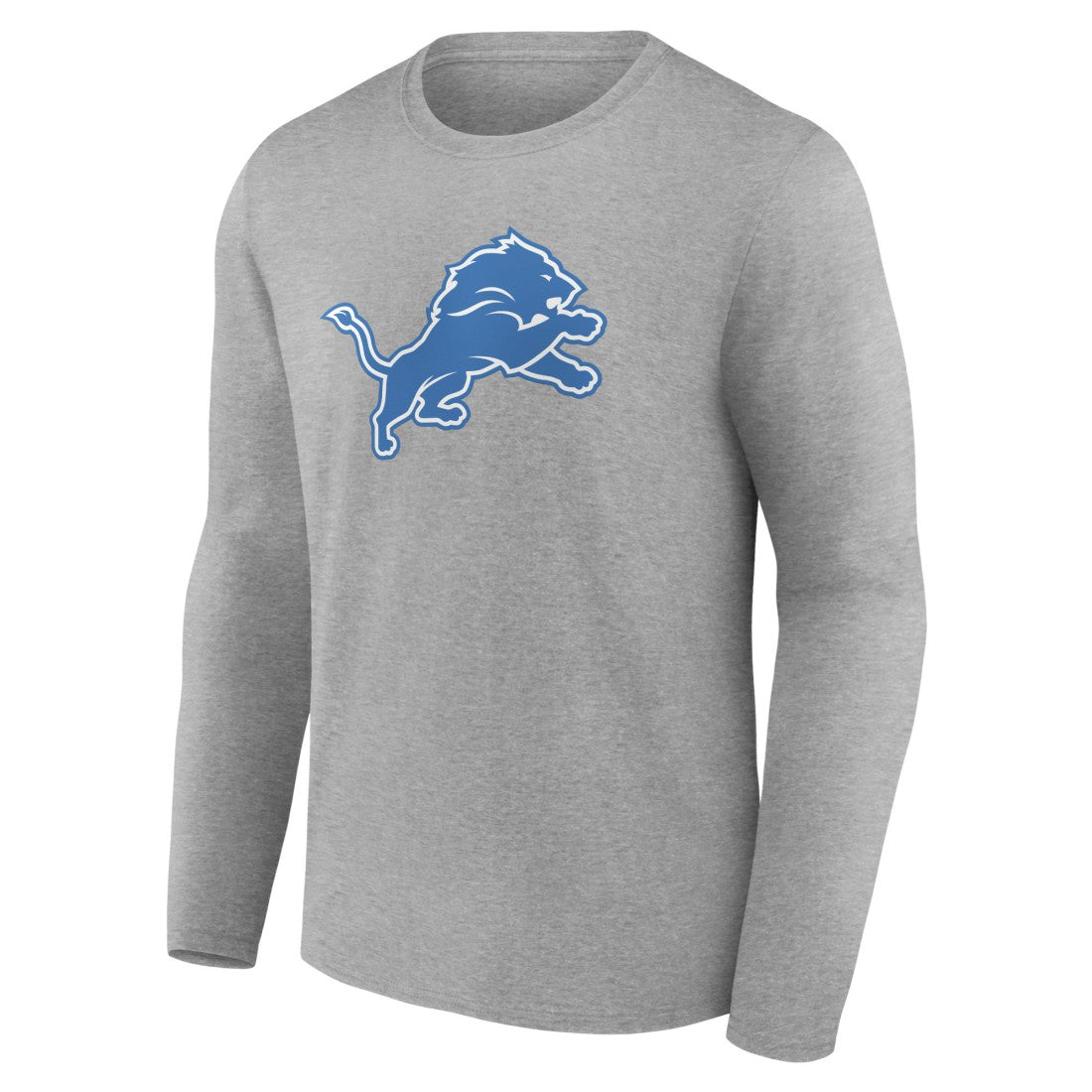 Detroit Lions Primary Team Logo Long Sleeve T-Shirt - Heather Gray - NFL