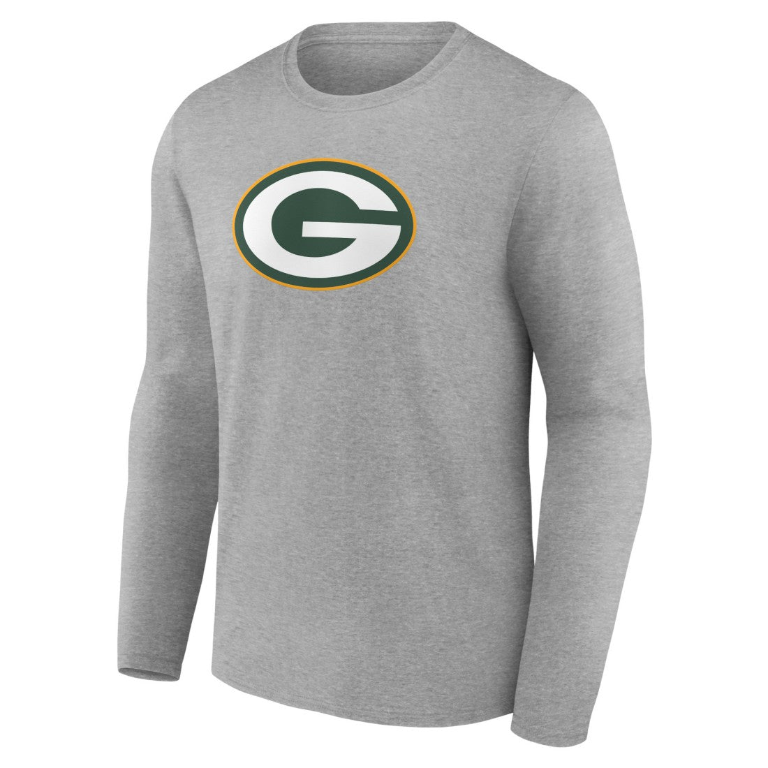 Green Bay Packers Primary Team Logo Long Sleeve T-Shirt - Heather Gray - NFL