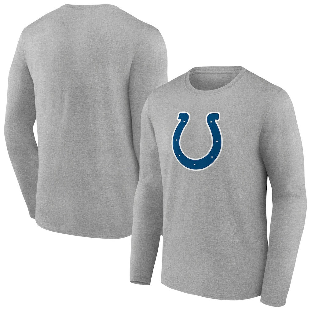 Indianapolis Colts Primary Team Logo Long Sleeve T-Shirt - Heather Gray - NFL