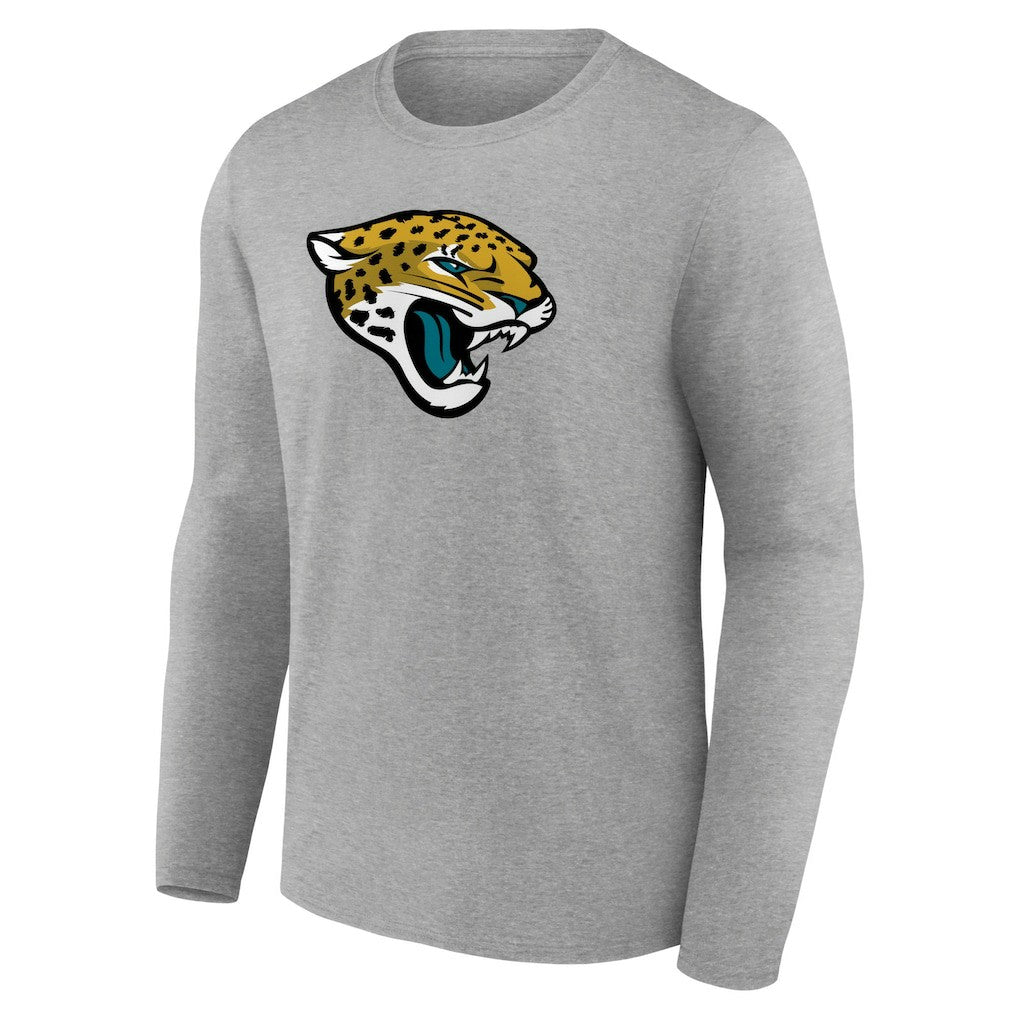 Jacksonville Jaguars Primary Team Logo Long Sleeve T-Shirt - Heather Gray - NFL