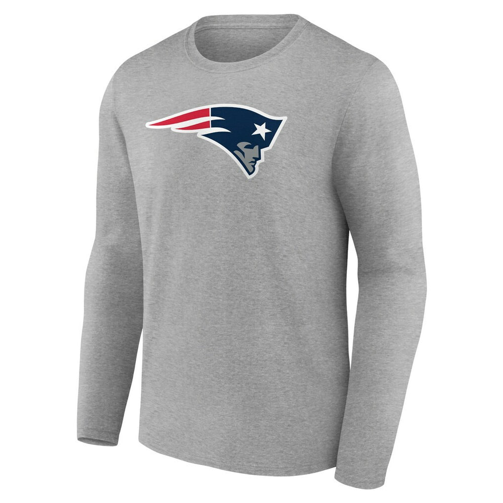 New England Patriots Primary Team Logo Long Sleeve T-Shirt - Heather Gray - NFL