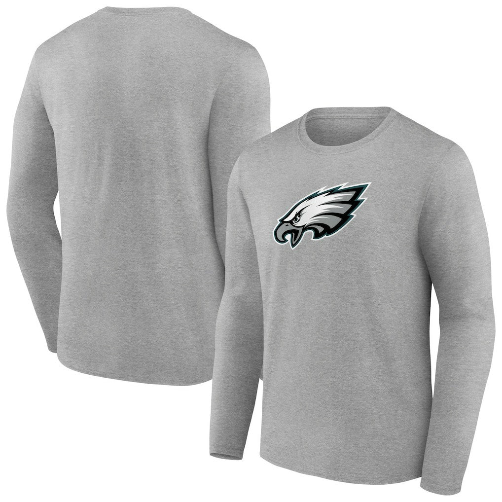 Philadelphia Eagles Primary Team Logo Long Sleeve T-Shirt - Heather Gray - NFL