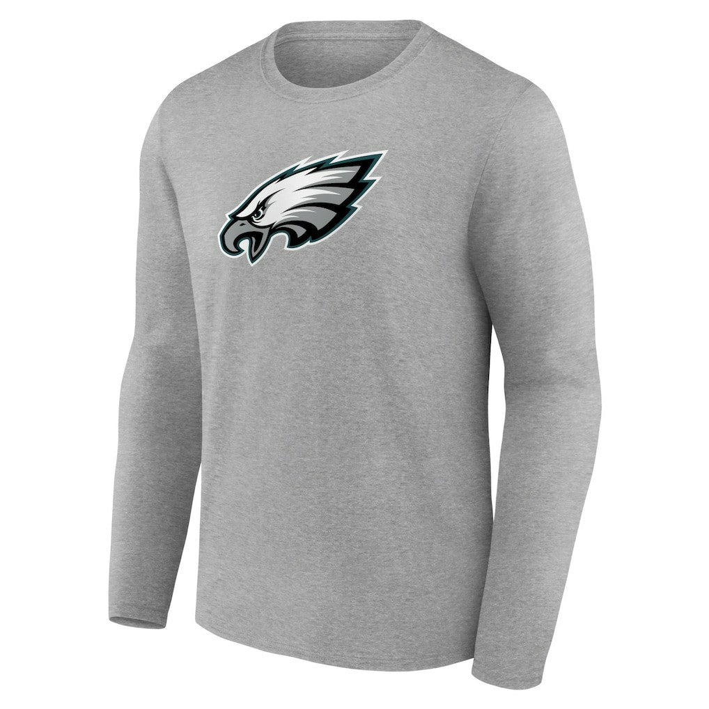 Philadelphia Eagles Primary Team Logo Long Sleeve T-Shirt - Heather Gray - NFL
