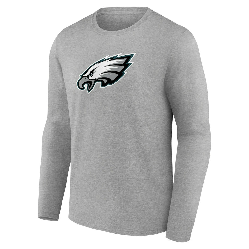 Philadelphia Eagles Primary Team Logo Long Sleeve T-Shirt - Heather Gray - NFL