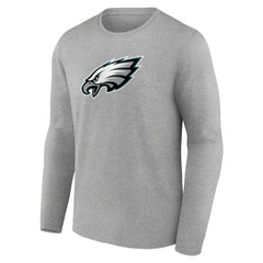 Philadelphia Eagles Primary Team Logo Long Sleeve T-Shirt - Heather Gray - NFL