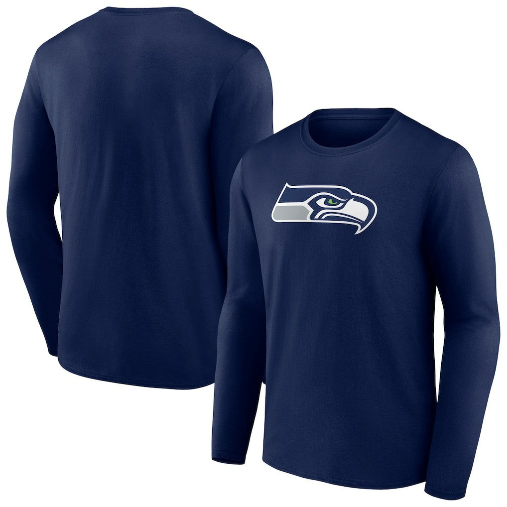 Seattle Seahawks Primary Team Logo Long Sleeve T-Shirt - College Navy - NFL
