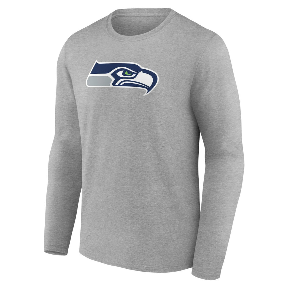 Seattle Seahawks Primary Team Logo Long Sleeve T-Shirt - Heather Gray - NFL