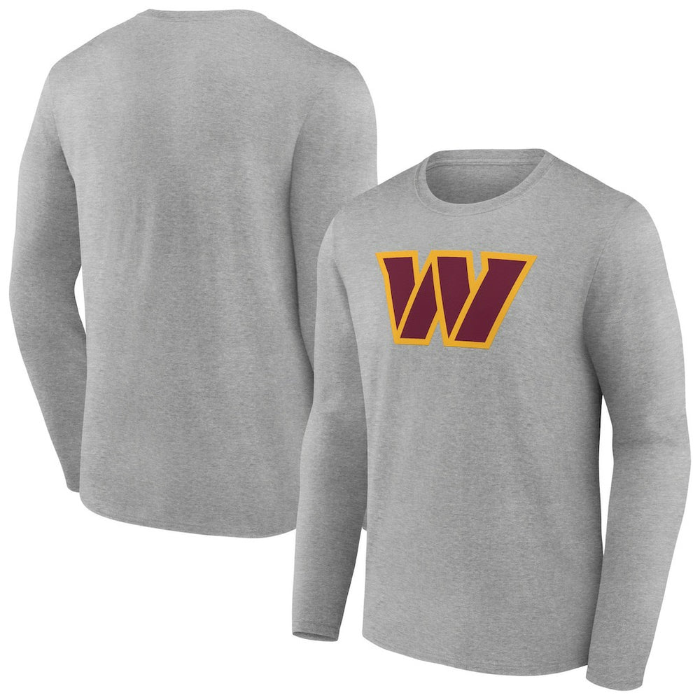 Washington Commanders Primary Team Logo Long Sleeve T-Shirt - Heather Gray - NFL