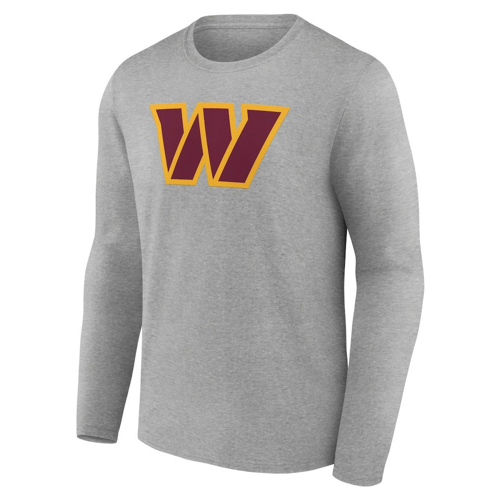 Washington Commanders Primary Team Logo Long Sleeve T-Shirt - Heather Gray - NFL