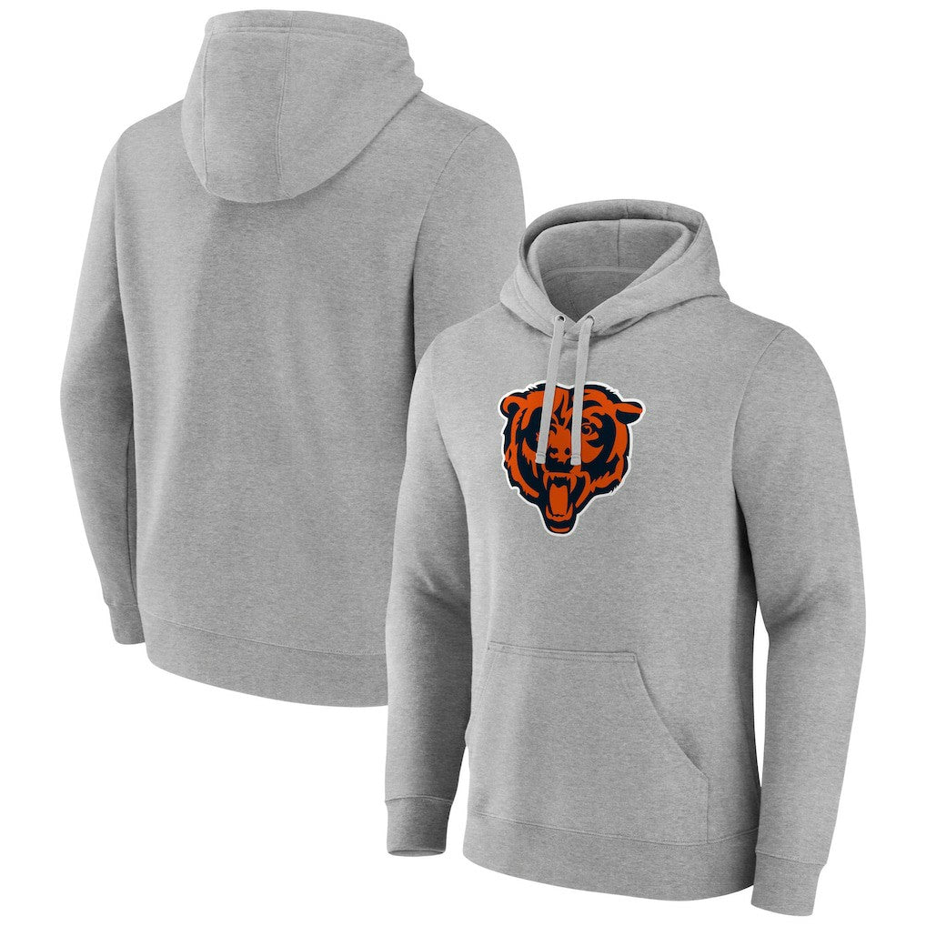 Chicago Bears Primary Team Logo Fitted Pullover Hoodie - Heather Gray - NFL