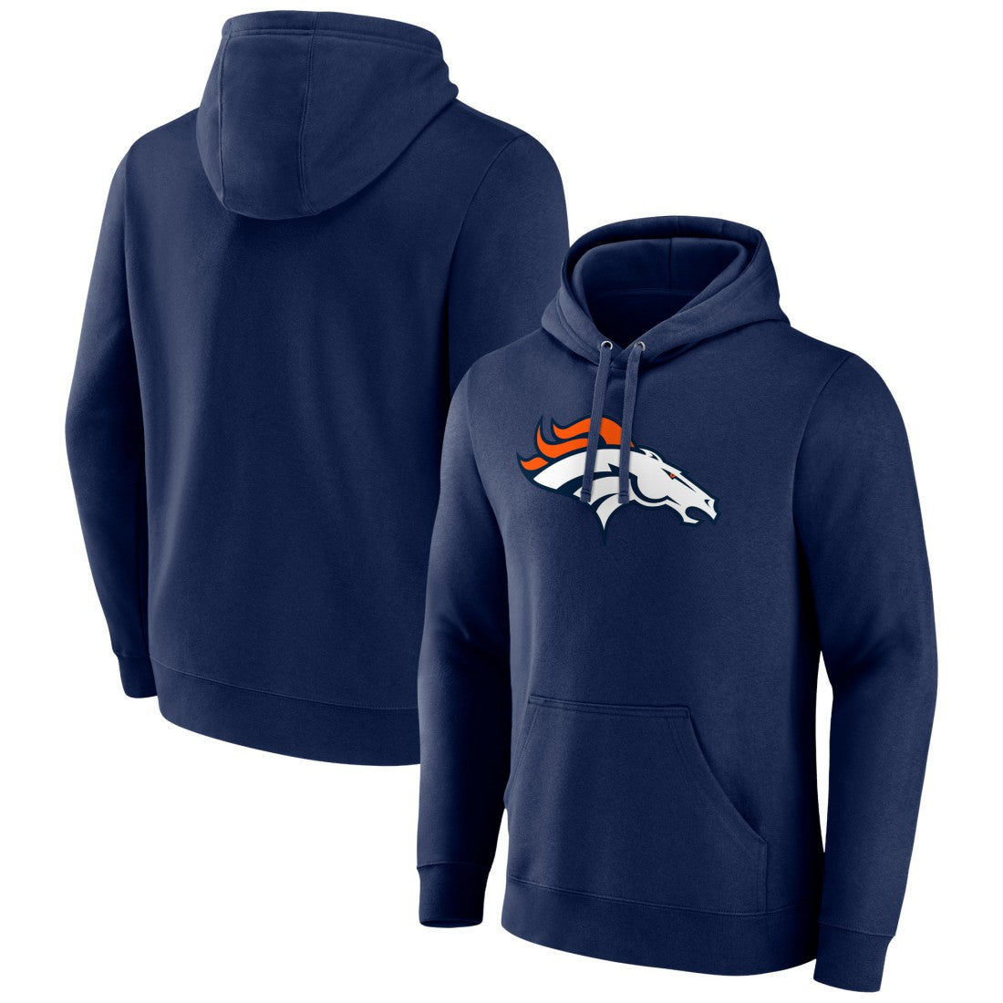Denver Broncos Primary Team Logo Fitted Pullover Hoodie - Navy - NFL