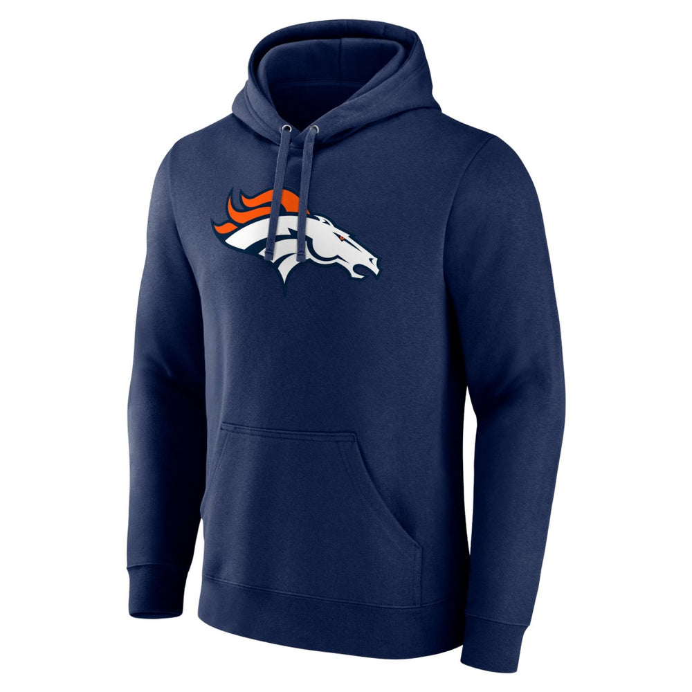 Denver Broncos Primary Team Logo Fitted Pullover Hoodie - Navy - NFL