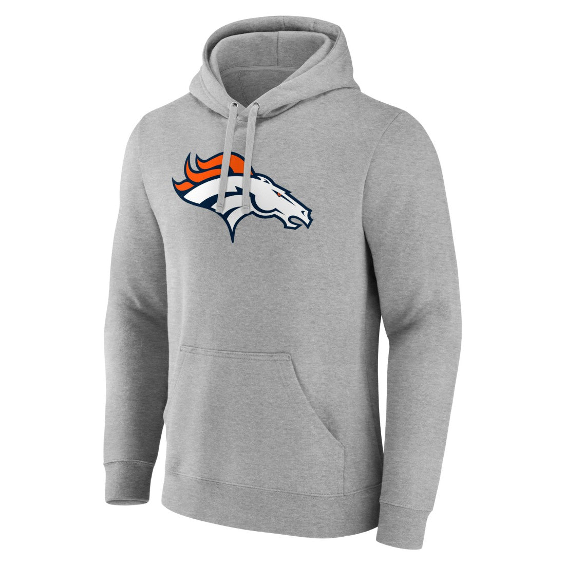 Denver Broncos Primary Team Logo Fitted Pullover Hoodie - Heather Gray - NFL