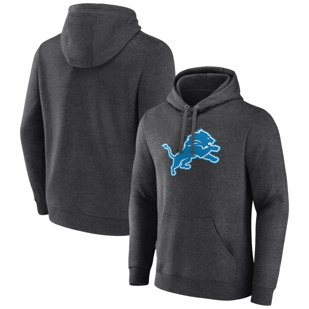 Detroit Lions Primary Team Logo Fitted Pullover Hoodie - Charcoal - NFL