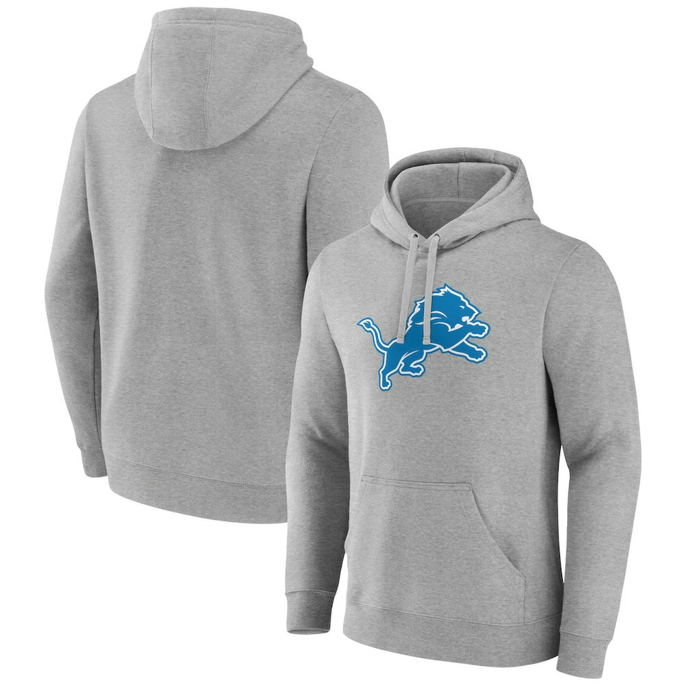 Detroit Lions Primary Team Logo Fitted Pullover Hoodie - Heather Gray - NFL