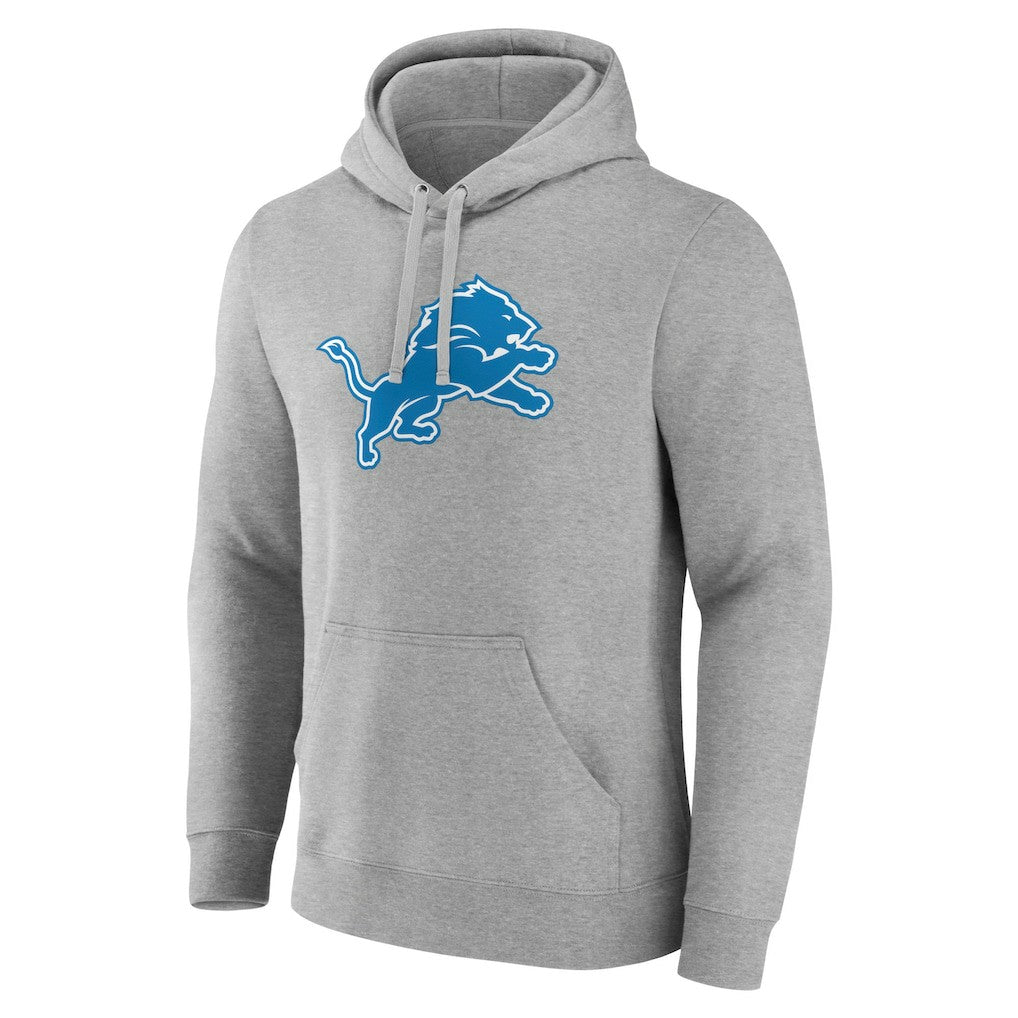 Detroit Lions Primary Team Logo Fitted Pullover Hoodie - Heather Gray - NFL
