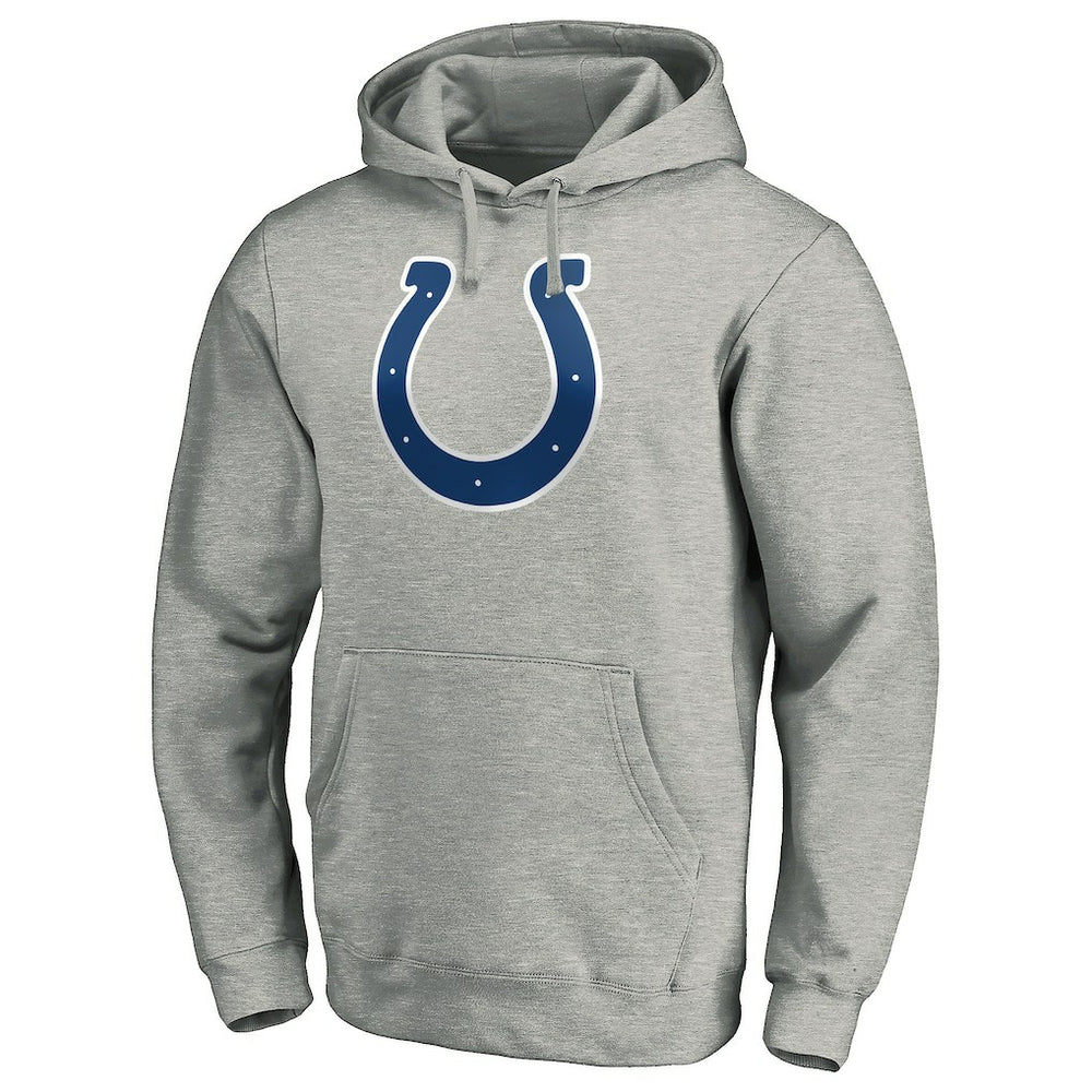 Indianapolis Colts Primary Team Logo Fitted Pullover Hoodie - Heather Gray - NFL