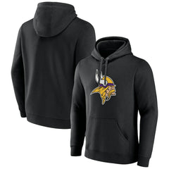 Minnesota Vikings Primary Team Logo Fitted Pullover Hoodie - Black - NFL