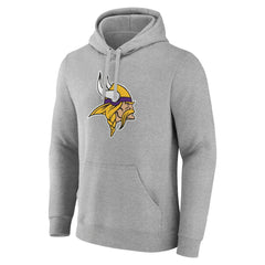 Minnesota Vikings Primary Team Logo Fitted Pullover Hoodie - Heather Gray - NFL