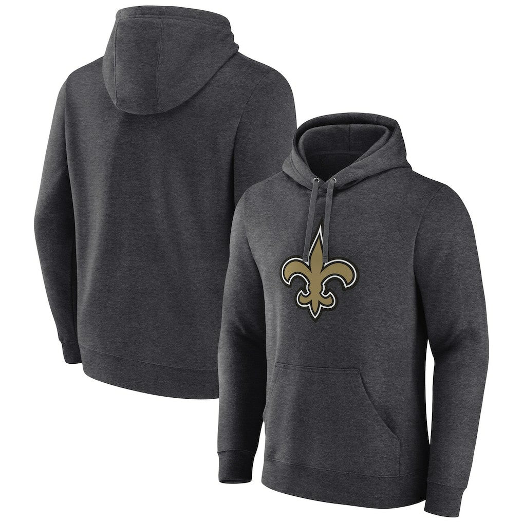New Orleans Saints Primary Team Logo Fitted Pullover Hoodie - Charcoal - NFL