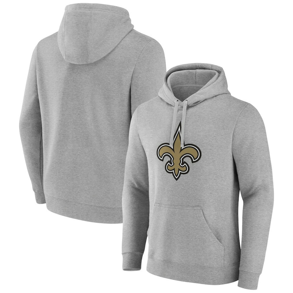 New Orleans Saints Primary Team Logo Fitted Pullover Hoodie - Heather Gray - NFL