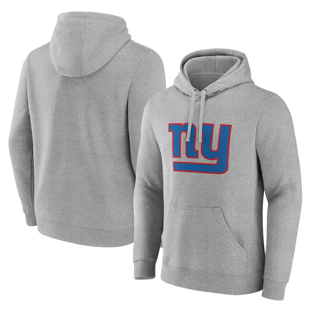 New York Giants Primary Team Logo Fitted Pullover Hoodie - Heather Gray - NFL