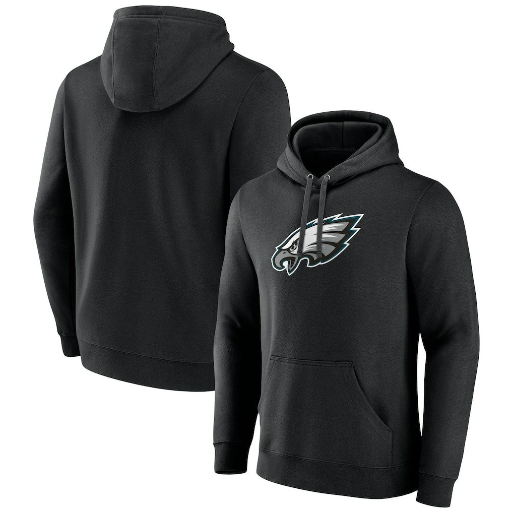 Philadelphia Eagles Primary Team Logo Fitted Pullover Hoodie - Black - NFL