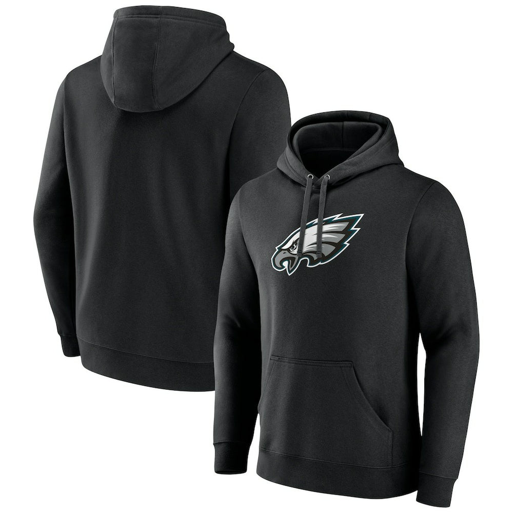 Philadelphia Eagles Primary Team Logo Fitted Pullover Hoodie - Black - NFL