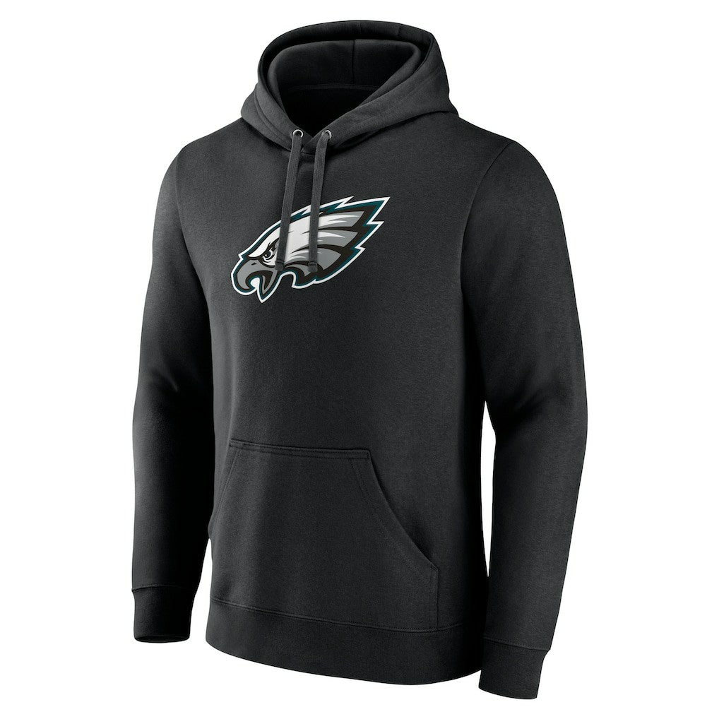 Philadelphia Eagles Primary Team Logo Fitted Pullover Hoodie - Black - NFL