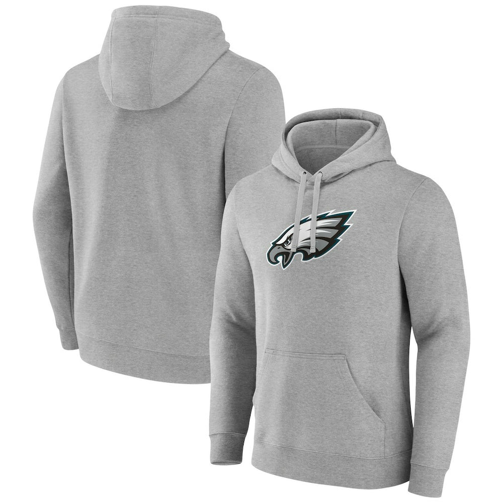 Philadelphia Eagles Primary Team Logo Fitted Pullover Hoodie - Heather Gray - NFL