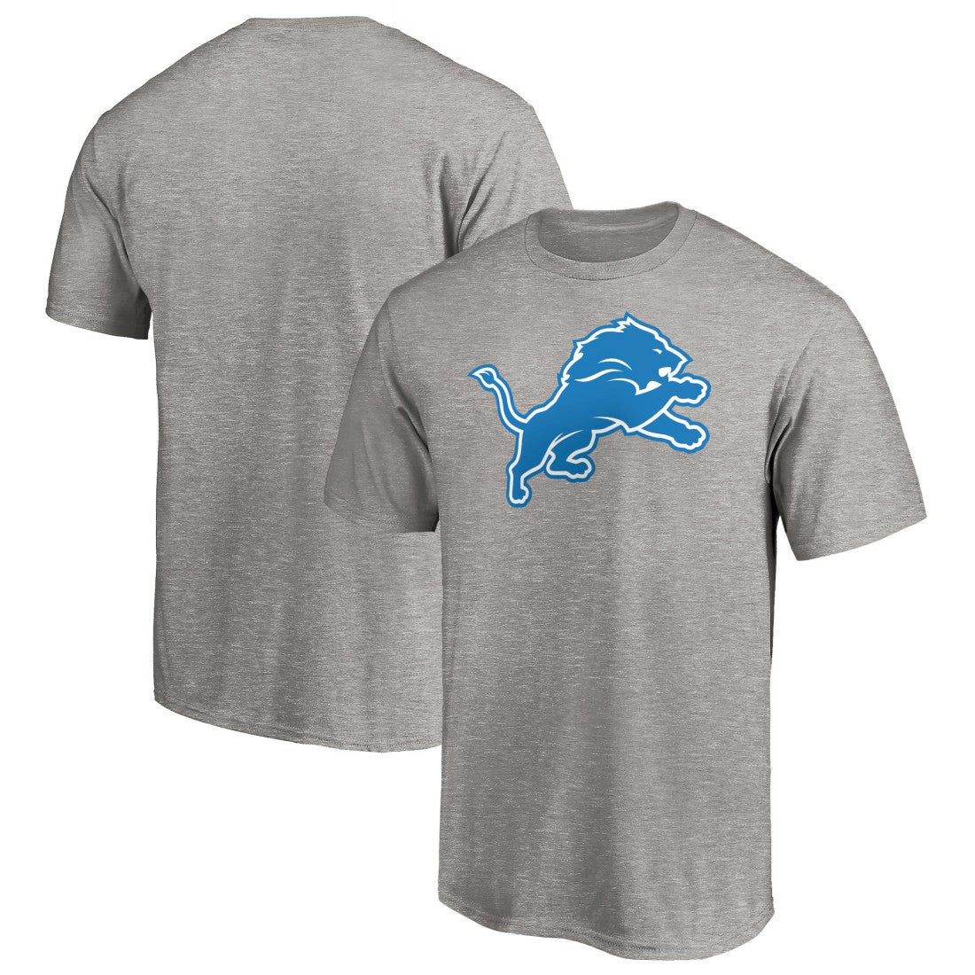 Detroit Lions Primary Logo T-Shirt - Heather Gray - Fanatics