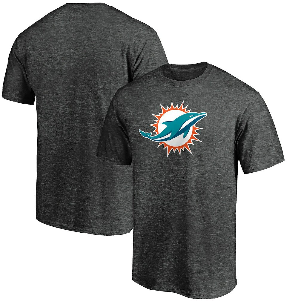 Miami Dolphins Primary Logo T-Shirt - Heather Charcoal - Fanatics