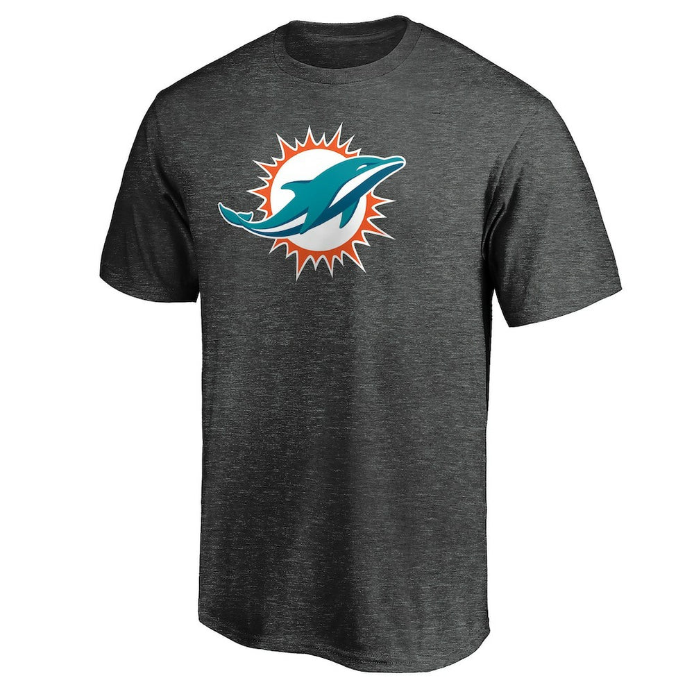 Miami Dolphins Primary Logo T-Shirt - Heather Charcoal - Fanatics