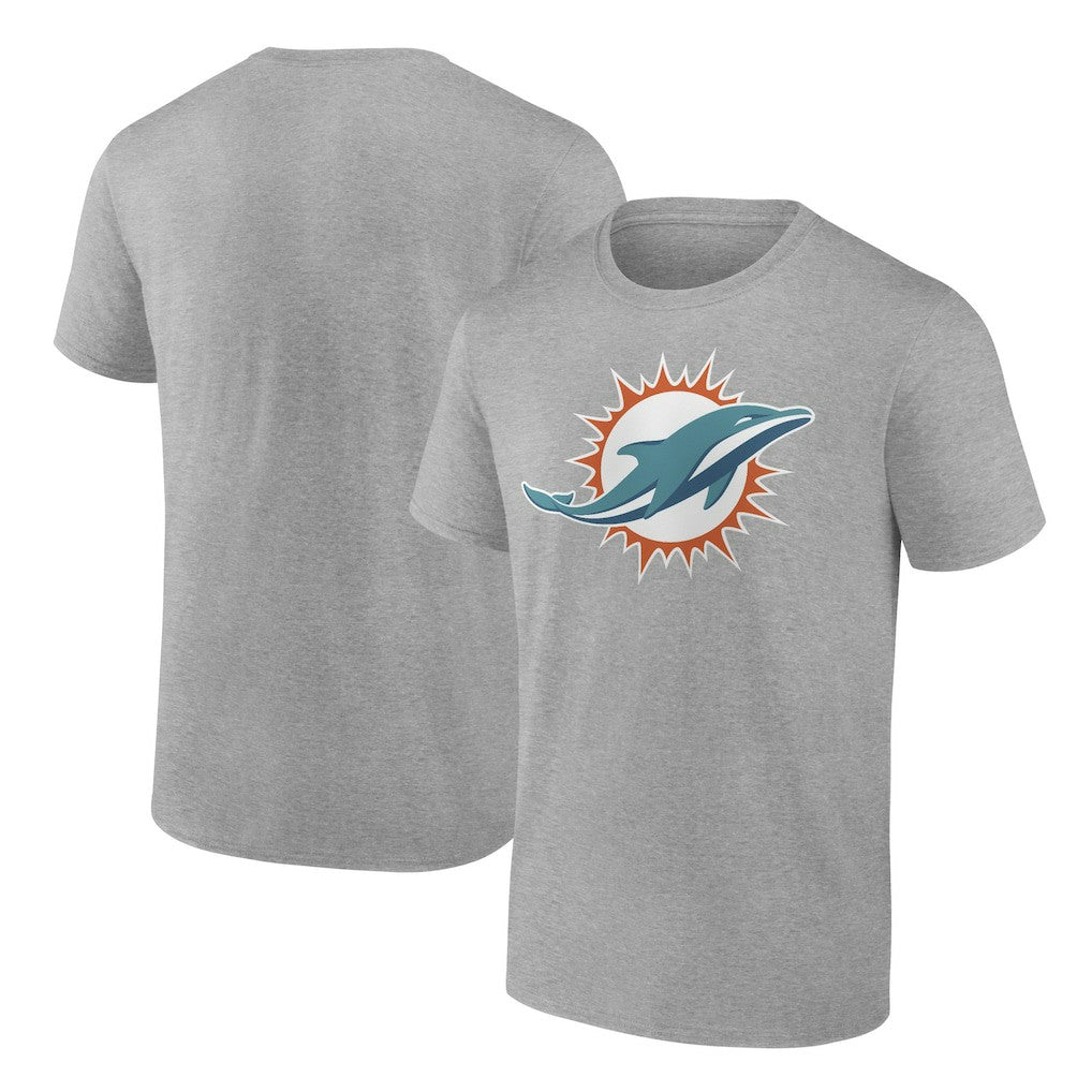 Miami Dolphins Primary Logo T-Shirt - Heather Gray - Fanatics
