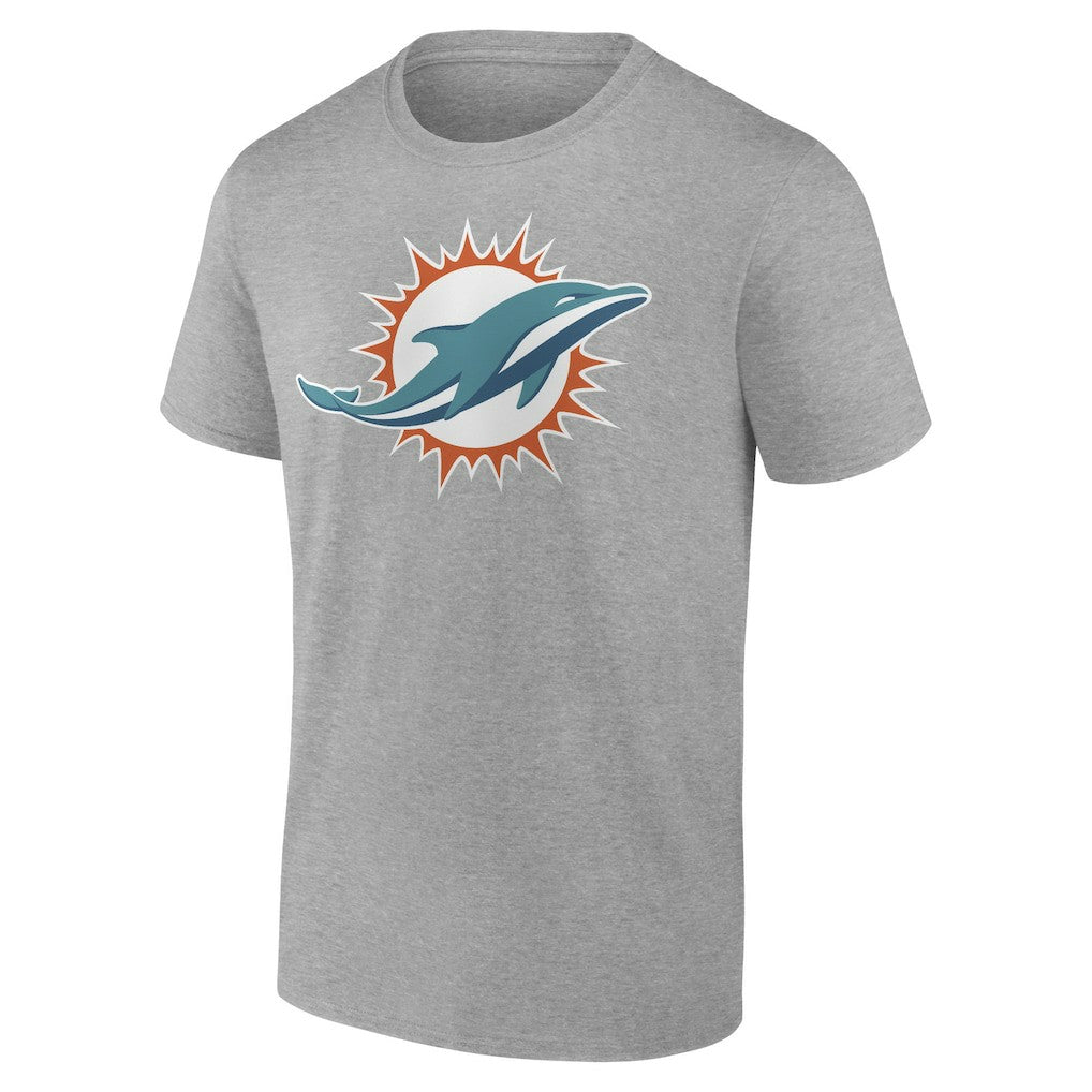 Miami Dolphins Primary Logo T-Shirt - Heather Gray - Fanatics