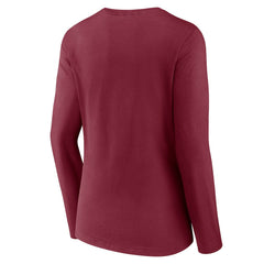 Washington Commanders Women's Primary Team Logo Long Sleeve V-Neck T-Shirt - Burgundy - NFL