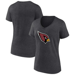 Arizona Cardinals Women's Primary Logo V-Neck T-Shirt - Charcoal - NFL
